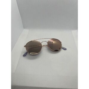 Andy Wolf Handmade in‎ France Rose Gold Round Mirrored Sunglasses